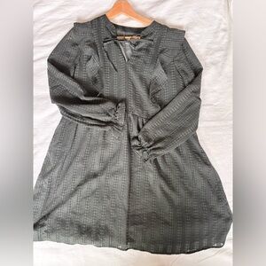 LOFT Forest Green Textured Flowy Dress